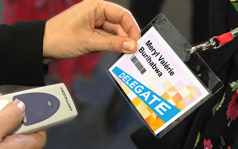 Badge being scanned