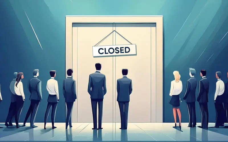 People shut out of an event