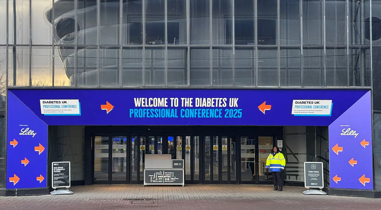 Outside the Diabetes UK venue
