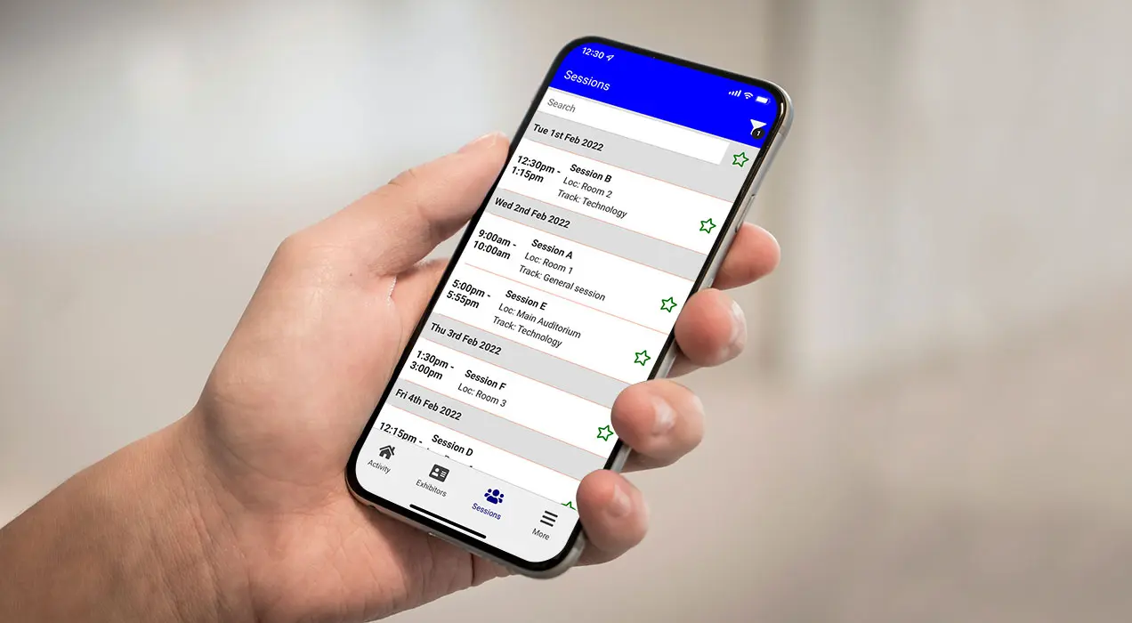 Event App on smartphone