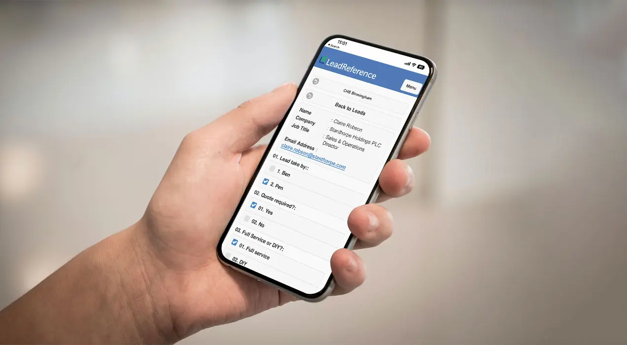 LeadReference App on smartphone