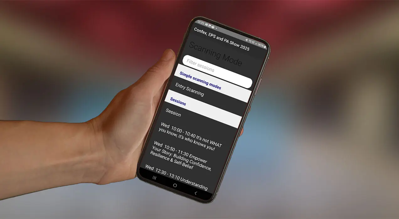 ScanPod Mobile session scanning on smartphone