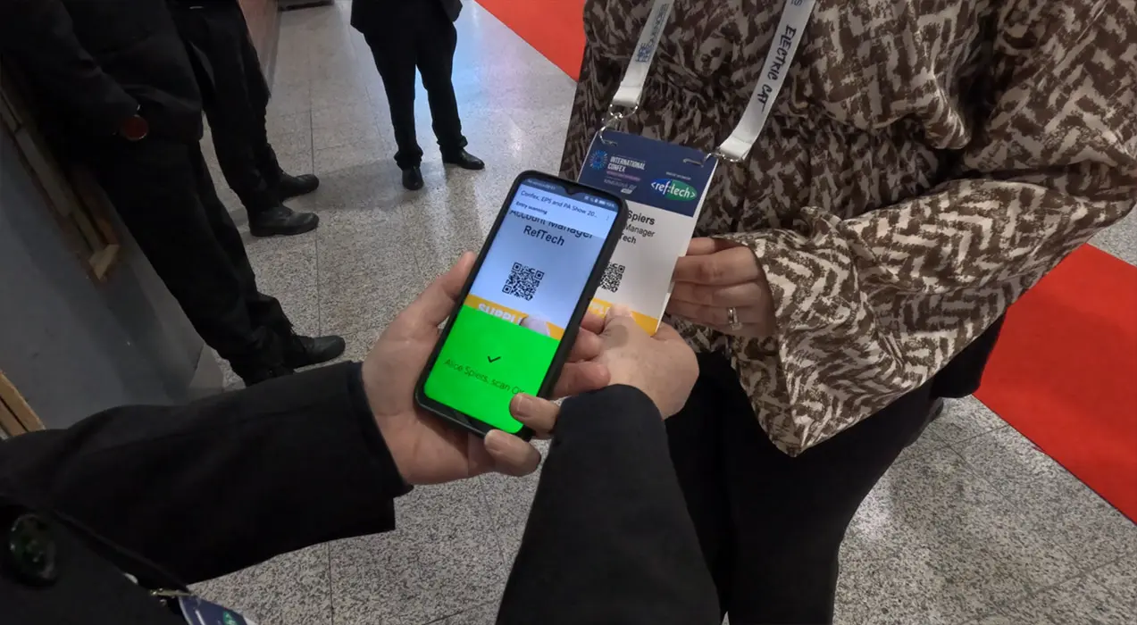 Using a mobile device to scan someone into an event